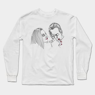 Love in Addams Family, line art Long Sleeve T-Shirt